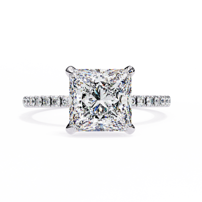 Geometric Taper – Princess & Round Lab Diamond Band in 14K Gold