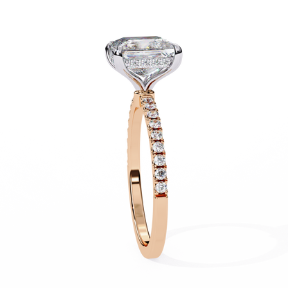 Geometric Taper – Princess & Round Diamond Band in 14K Gold