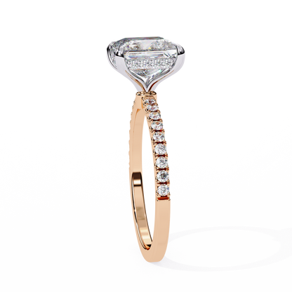 Geometric Taper – Princess & Round Lab Diamond Band in 14K Gold