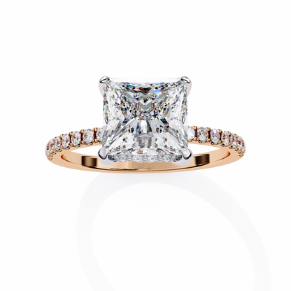 Geometric Taper – Princess & Round Lab Diamond Band in 14K Gold