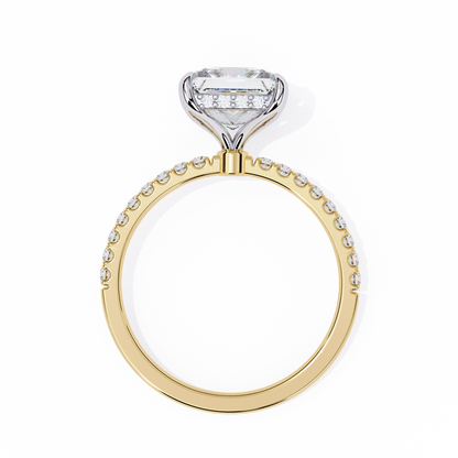 Geometric Taper – Princess & Round Lab Diamond Band in 14K Gold