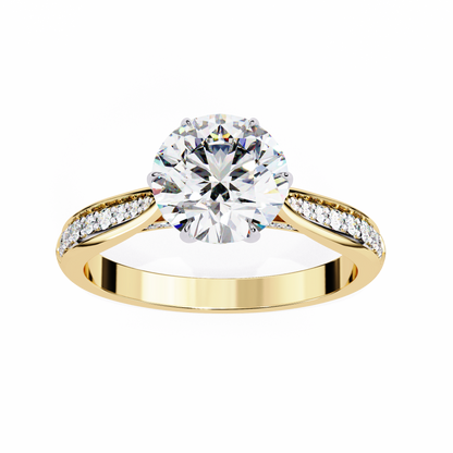 Round Array – Lab Diamond Domed Pavé Band in 14K Gold