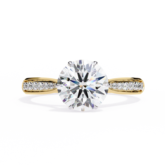 Round Array – Lab Diamond Domed Pavé Band in 14K Gold