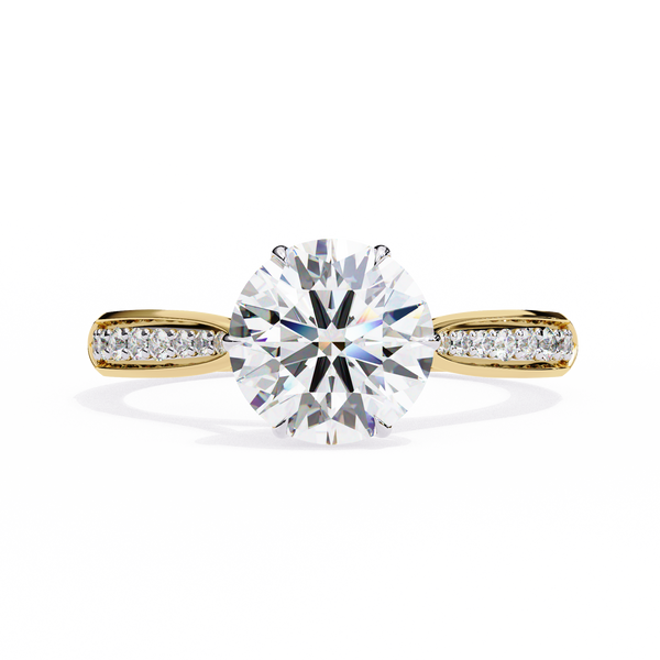Round Array – Diamond Domed Pavé Band in 14K Gold