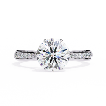 Round Array – Lab Diamond Domed Pavé Band in 14K Gold