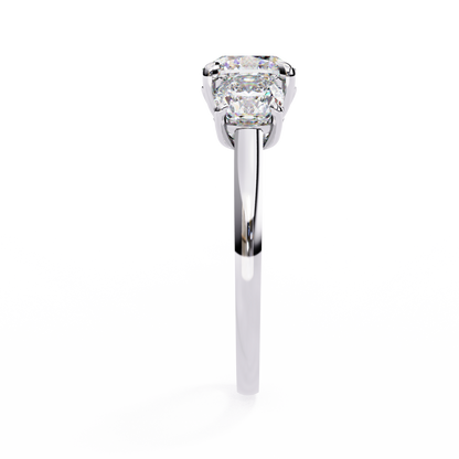 Trinity Regal – Cushion Trio Diamond Ring in 14K Gold