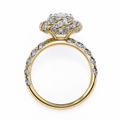 Oval Array – Lab Diamond Statement Band in 14K Gold