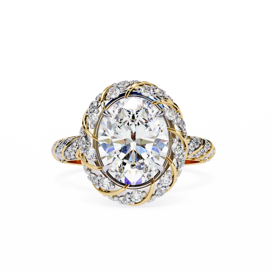 Oval Array – Diamond Statement Band in 14K Gold