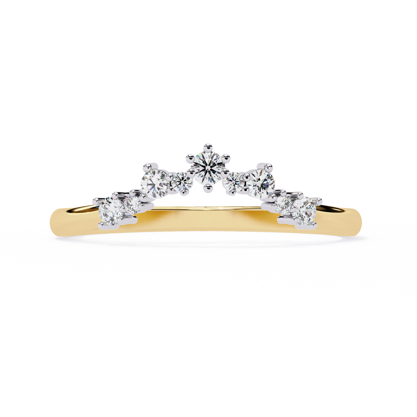 Luna Crest – Round Lab Diamond Arched Crown Ring