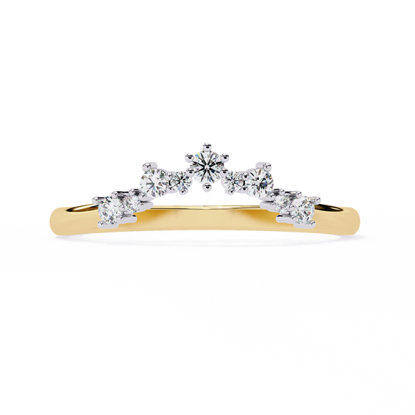 Luna Crest – Round Lab Diamond Arched Crown Ring
