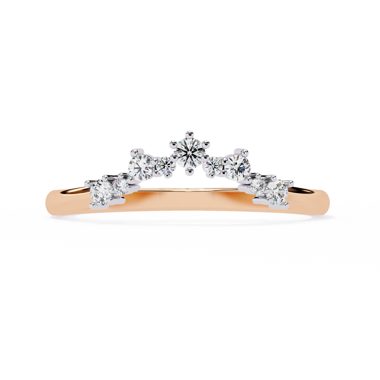 Luna Crest – Round Lab Diamond Arched Crown Ring