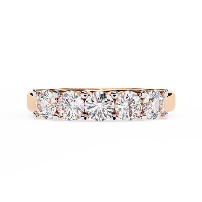 Arc Radiance – Five Stone Round Lab Diamond Half Band