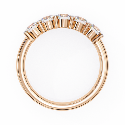 Arc Radiance – Five Stone Round Lab Diamond Half Band