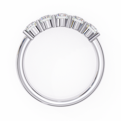 Arc Radiance – Five Stone Round Lab Diamond Half Band