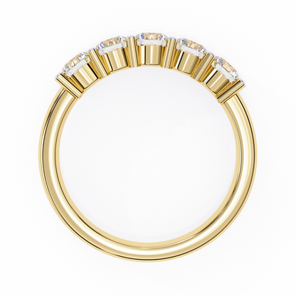 Arc Radiance – Five Stone Round Lab Diamond Half Band