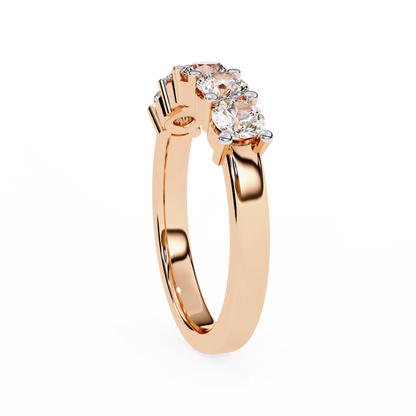 Arc Radiance – Five Stone Round Lab Diamond Half Band