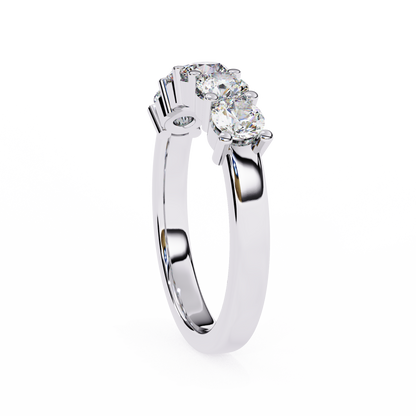 Arc Radiance – Five Stone Round Lab Diamond Half Band