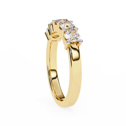 Arc Radiance – Five Stone Round Lab Diamond Half Band