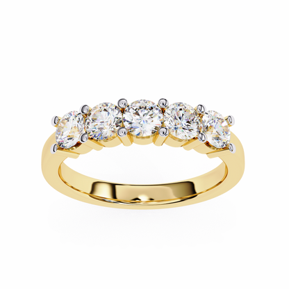 Arc Radiance – Five Stone Round Lab Diamond Half Band
