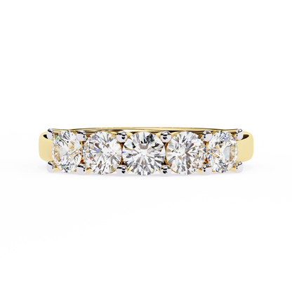 Arc Radiance – Five Stone Round Lab Diamond Half Band