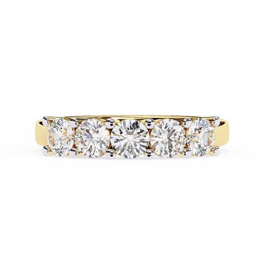 Arc Radiance – Five Stone Round Lab Diamond Half Band