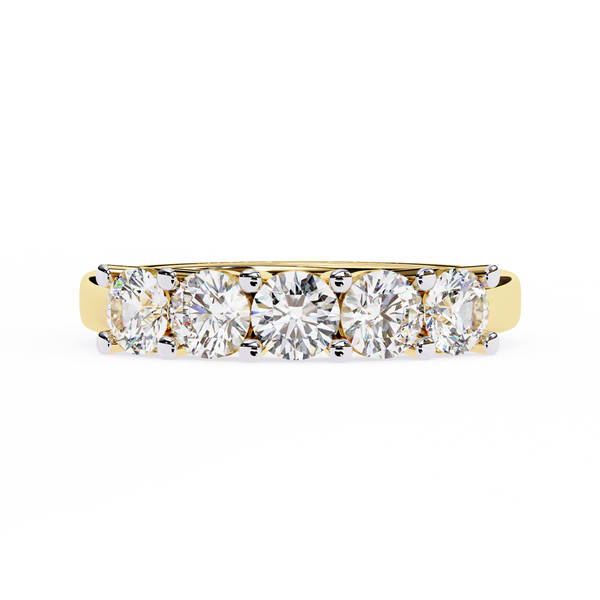 Arc Radiance – Five Stone Round Diamond Half Band