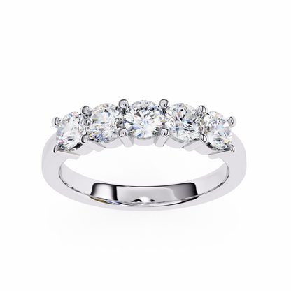 Arc Radiance – Five Stone Round Lab Diamond Half Band