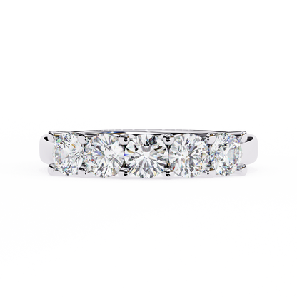 Arc Radiance – Five Stone Round Lab Diamond Half Band
