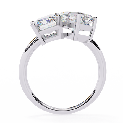 Toi et Moi – Lab Diamond Duo Ring with Radiant & Accent in 14K Gold