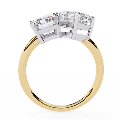 Toi et Moi – Lab Diamond Duo Ring with Radiant & Accent in 14K Gold