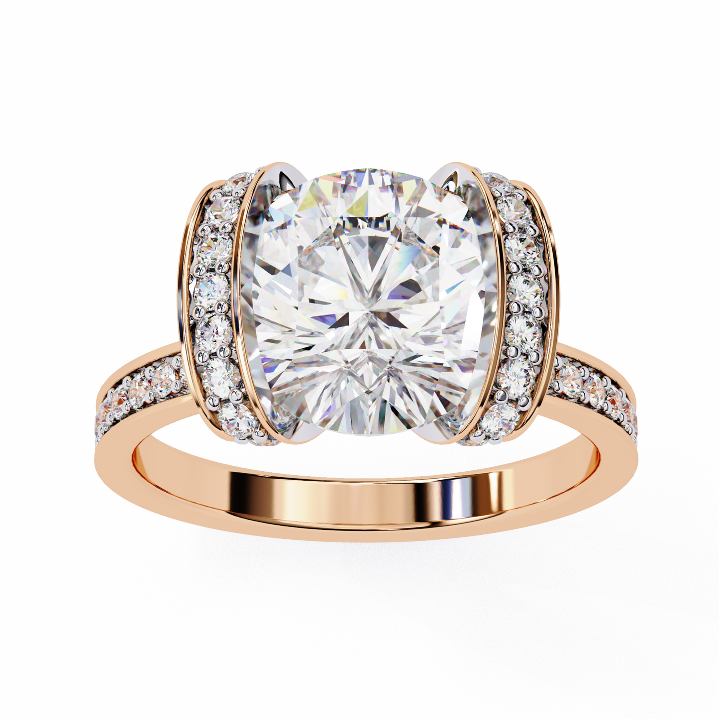 The Floating Diamond – Round Diamond in 14K Gold