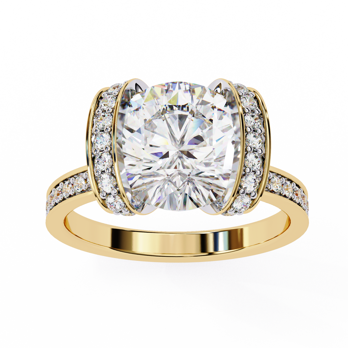 The Floating Diamond – Round Diamond in 14K Gold
