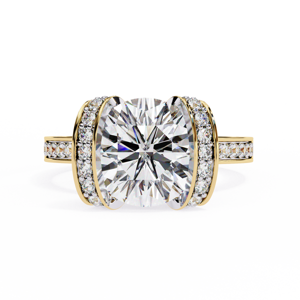The Floating Diamond – Round Diamond in 14K Gold