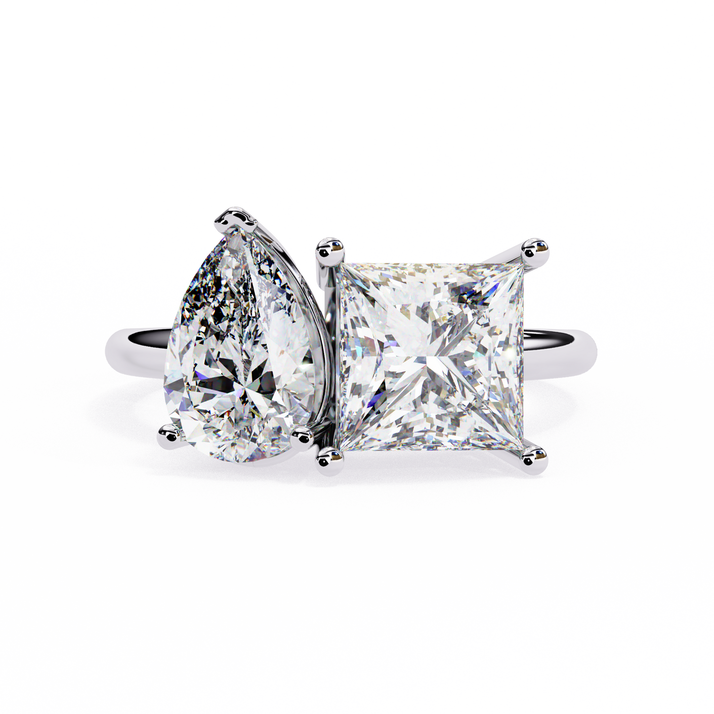 Toi Moi Fleur – Pear & Princess Lab Diamond Open Ring in 14K Gold