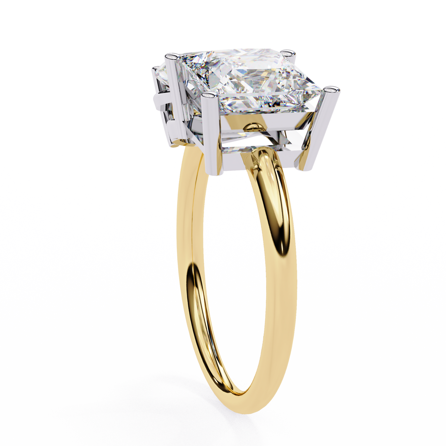 Toi Moi Fleur – Pear & Princess Lab Diamond Open Ring in 14K Gold