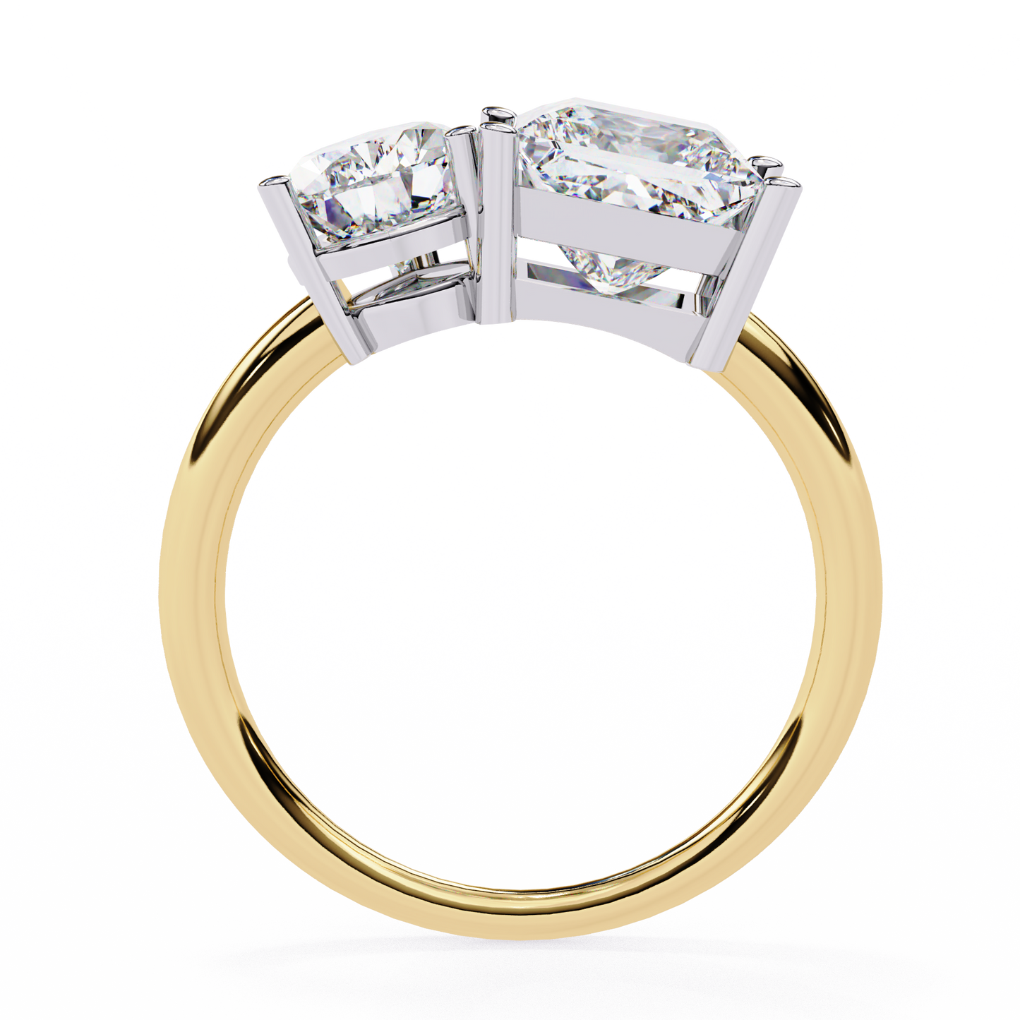 Toi Moi Fleur – Pear & Princess Lab Diamond Open Ring in 14K Gold