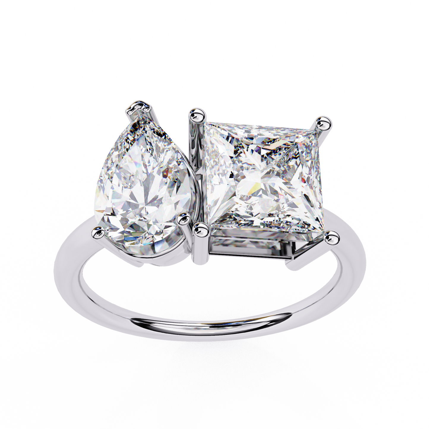 Toi Moi Fleur – Pear & Princess Lab Diamond Open Ring in 14K Gold