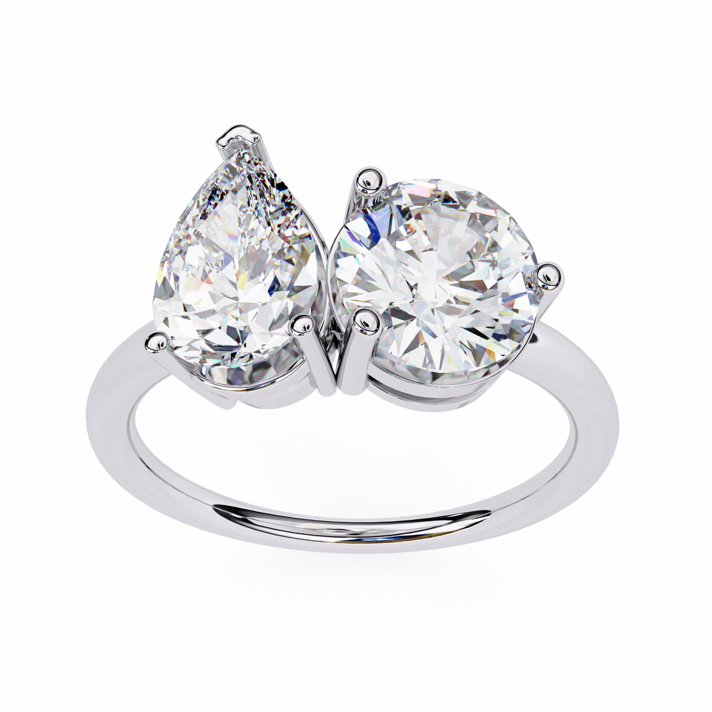 Toi Moi Pear – Dual Pear & Round Lab Diamond Open Ring in 14K Gold