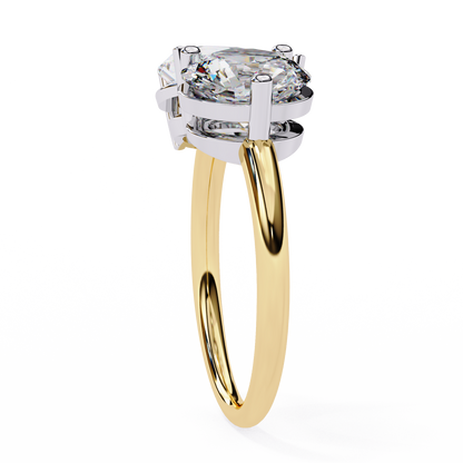 Toi Moi Pear – Dual Pear & Round Lab Diamond Open Ring in 14K Gold