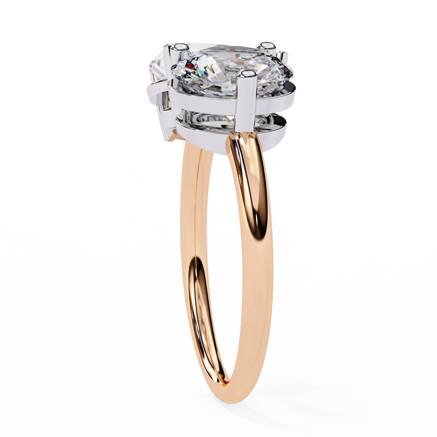 Toi Moi Pear – Dual Pear & Round Lab Diamond Open Ring in 14K Gold