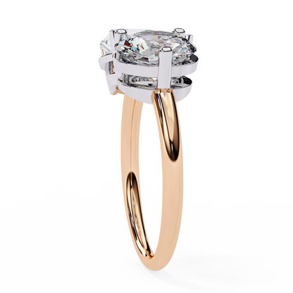 Toi Moi Pear – Dual Pear & Round Lab Diamond Open Ring in 14K Gold