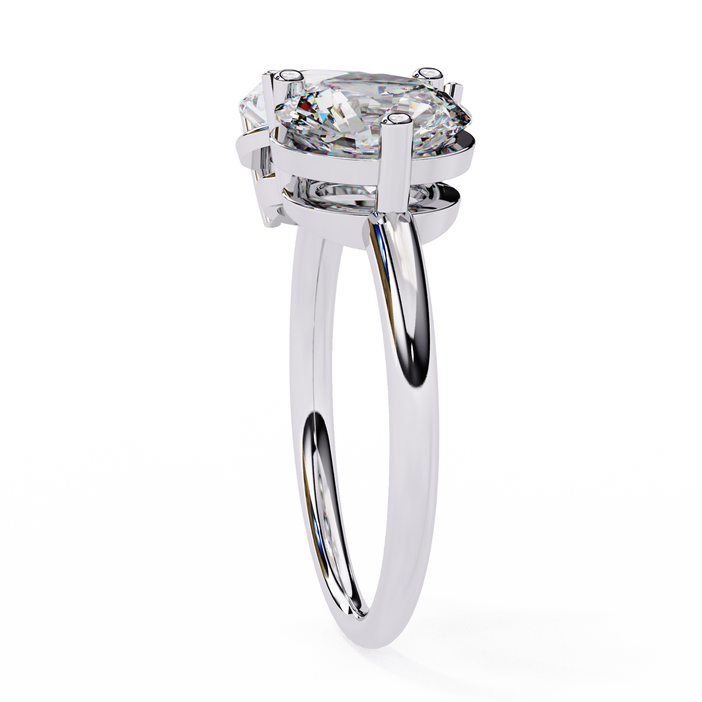Toi Moi Pear – Dual Pear & Round Lab Diamond Open Ring in 14K Gold