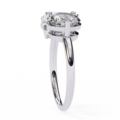 Toi Moi Pear – Dual Pear & Round Lab Diamond Open Ring in 14K Gold