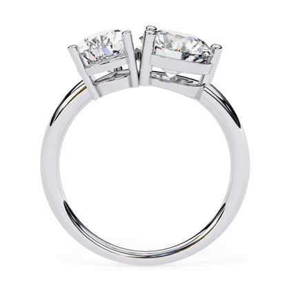 Toi Moi Pear – Dual Pear & Round Lab Diamond Open Ring in 14K Gold