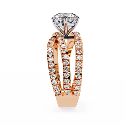 Round Whisper – Lab Diamond Pavé Band with Satin Gold in 14K
