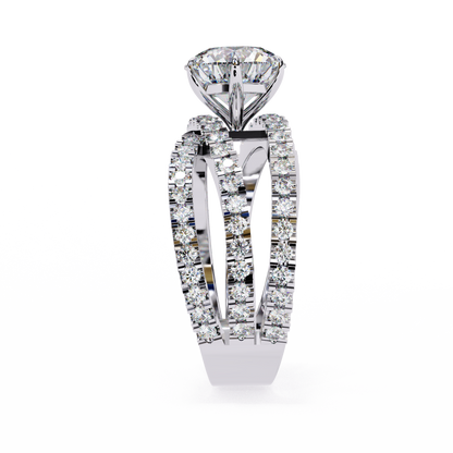 Round Whisper – Lab Diamond Pavé Band with Satin Gold in 14K