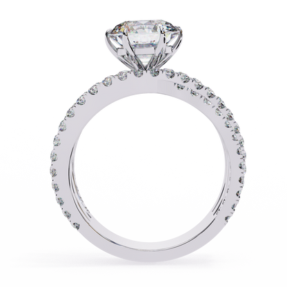 Round Whisper – Lab Diamond Pavé Band with Satin Gold in 14K