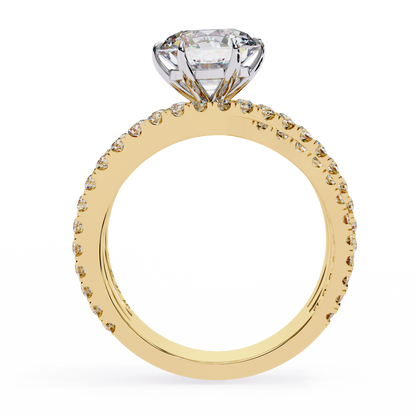 Round Whisper – Lab Diamond Pavé Band with Satin Gold in 14K
