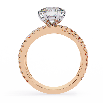 Round Whisper – Lab Diamond Pavé Band with Satin Gold in 14K