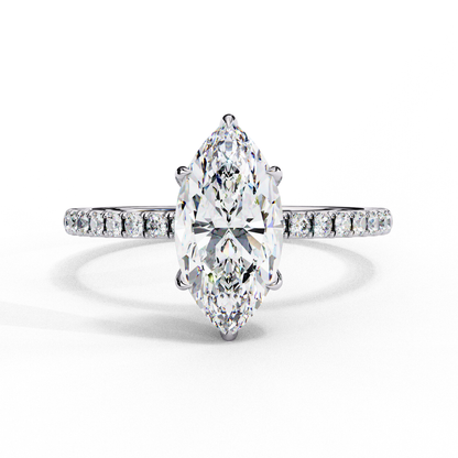 Flare Crest – Marquise & Round Lab Diamond Fan Ring